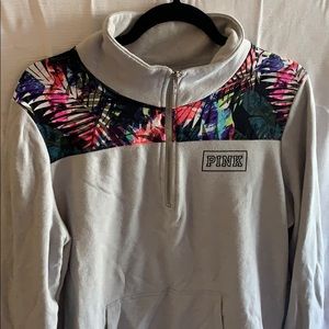 PINK quarter zip sweatshirt, size L